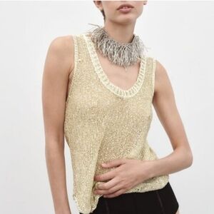Zara Gold Knit Tank Top